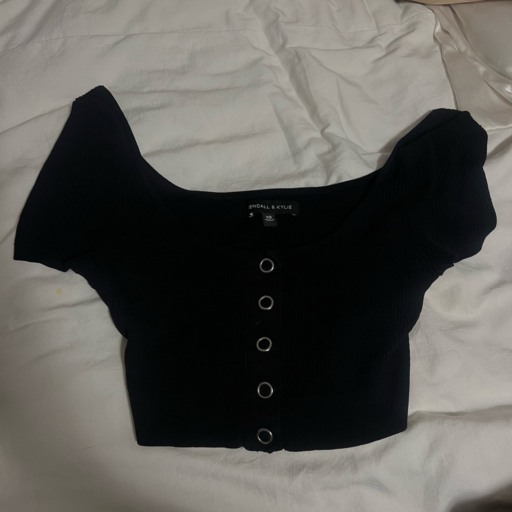 Kendall & Kylie Black Crop Top